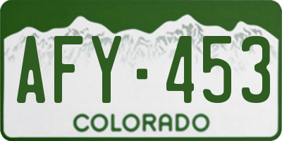 CO license plate AFY453