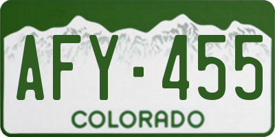 CO license plate AFY455