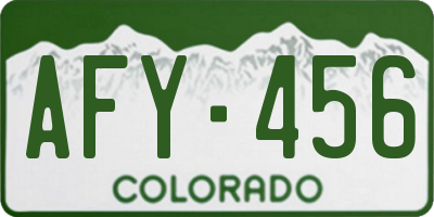 CO license plate AFY456