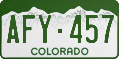CO license plate AFY457