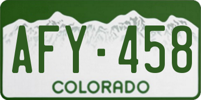 CO license plate AFY458