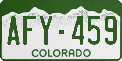 CO license plate AFY459