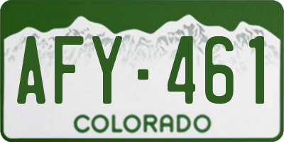 CO license plate AFY461