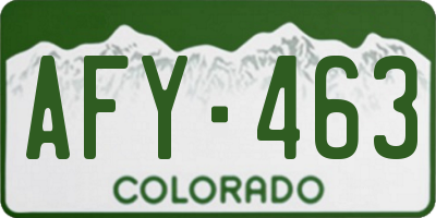 CO license plate AFY463