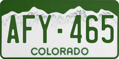 CO license plate AFY465