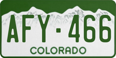 CO license plate AFY466