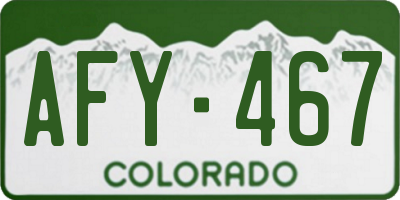 CO license plate AFY467