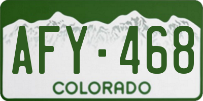 CO license plate AFY468