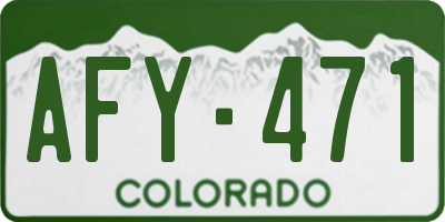 CO license plate AFY471