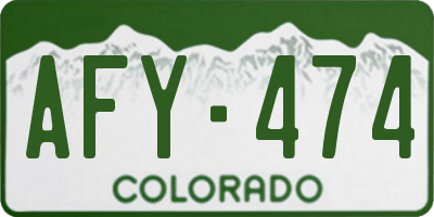 CO license plate AFY474