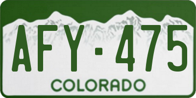 CO license plate AFY475