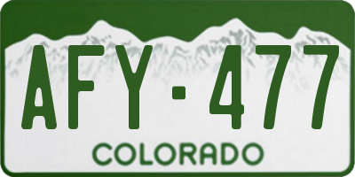 CO license plate AFY477