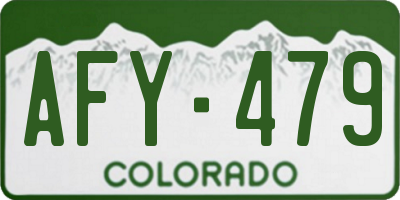 CO license plate AFY479
