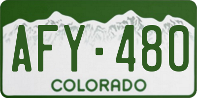 CO license plate AFY480
