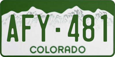 CO license plate AFY481