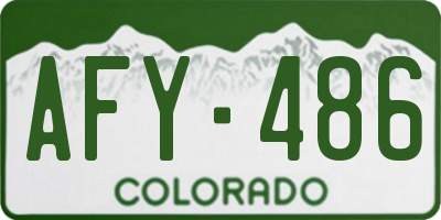 CO license plate AFY486