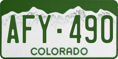 CO license plate AFY490