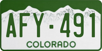 CO license plate AFY491