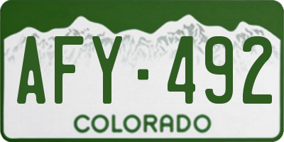 CO license plate AFY492
