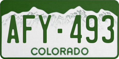 CO license plate AFY493