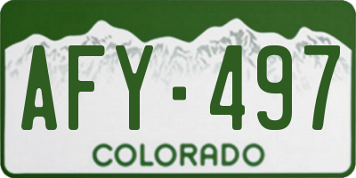 CO license plate AFY497