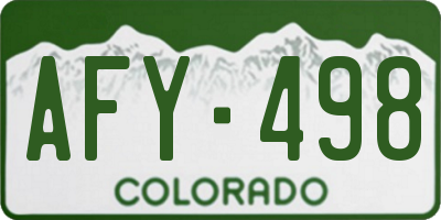 CO license plate AFY498