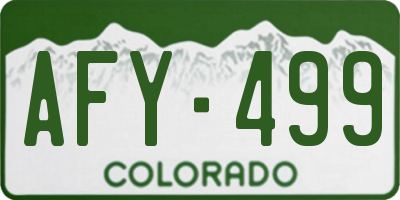 CO license plate AFY499