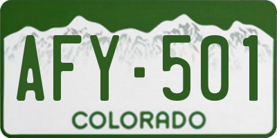 CO license plate AFY501