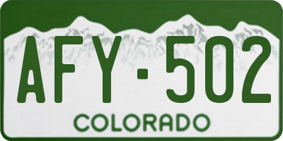 CO license plate AFY502