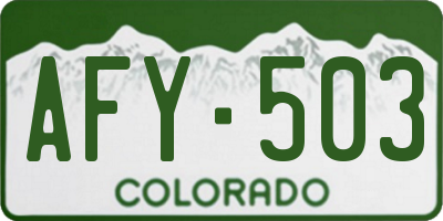 CO license plate AFY503