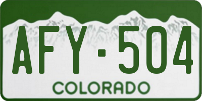 CO license plate AFY504