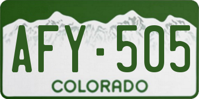CO license plate AFY505