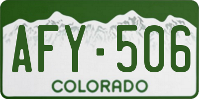 CO license plate AFY506