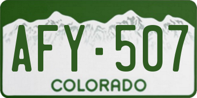 CO license plate AFY507