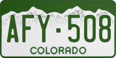 CO license plate AFY508