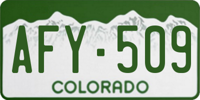 CO license plate AFY509