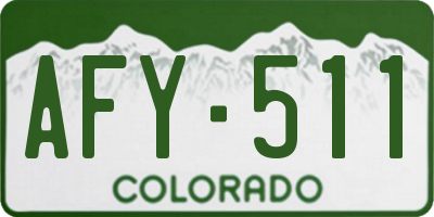 CO license plate AFY511