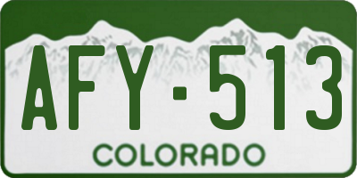 CO license plate AFY513