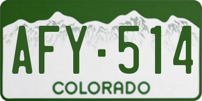 CO license plate AFY514