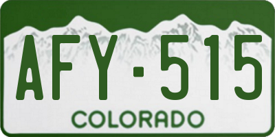 CO license plate AFY515