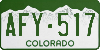 CO license plate AFY517