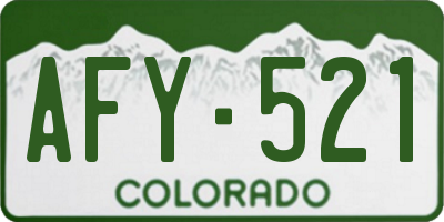 CO license plate AFY521