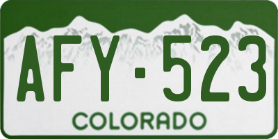 CO license plate AFY523