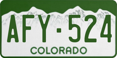 CO license plate AFY524