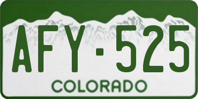 CO license plate AFY525