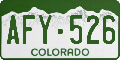 CO license plate AFY526