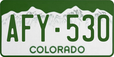 CO license plate AFY530