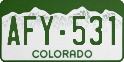 CO license plate AFY531