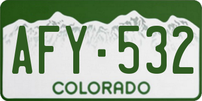 CO license plate AFY532