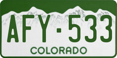 CO license plate AFY533